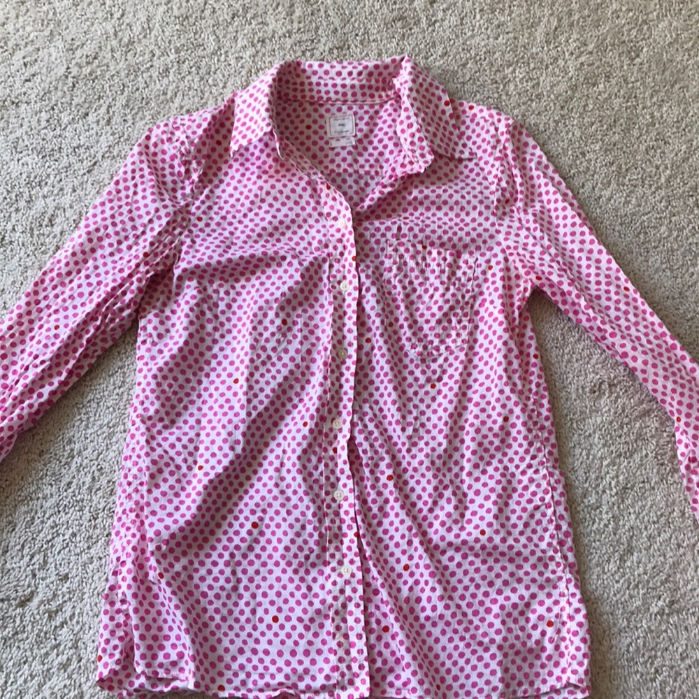 Polka dot button down shirt